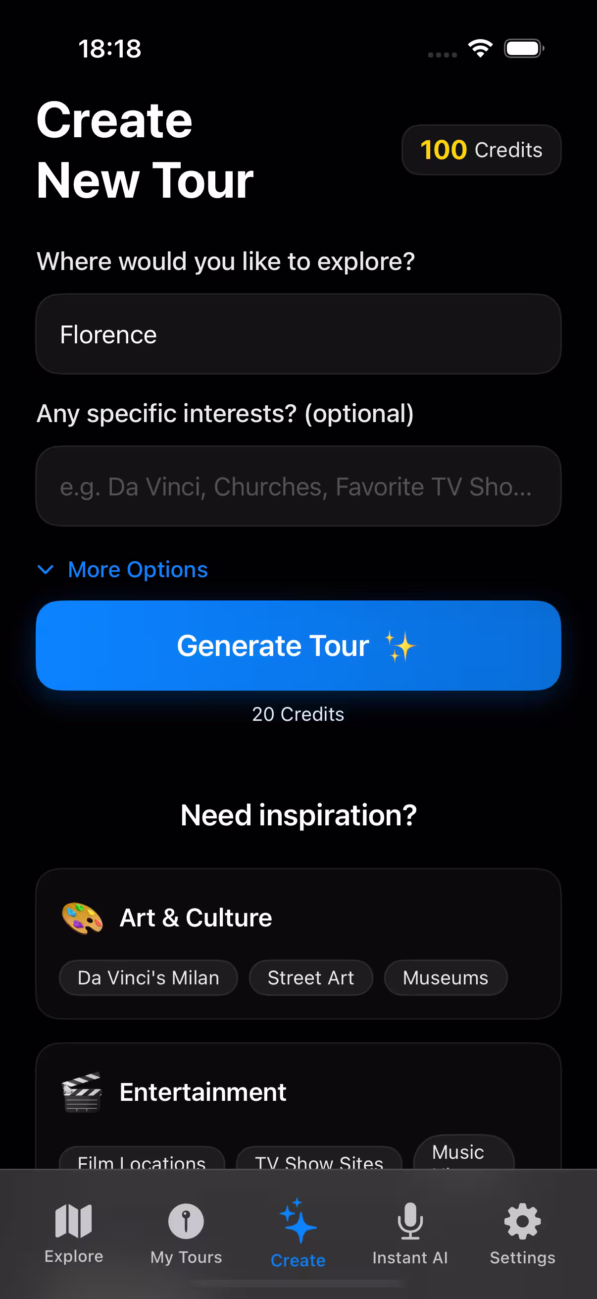 AI-Tourguide Tour Creation