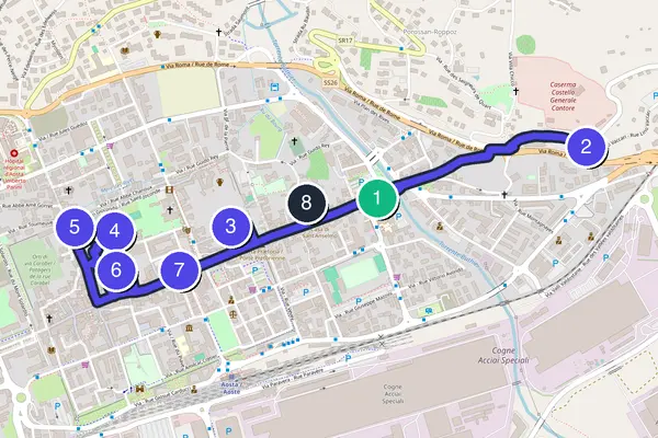 Aosta Walking Tour Map