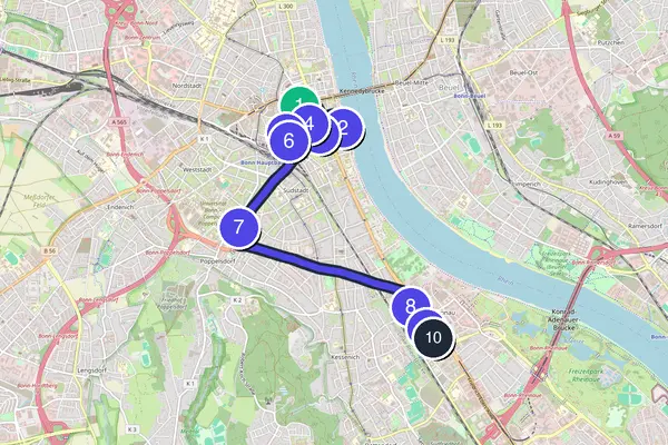 Bonn Walking Tour Map