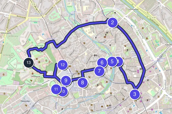 Erfurt Walking Tour Map