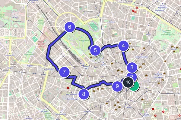 Milan Walking Tour Map