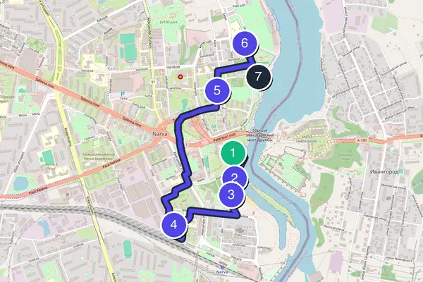 Narva Walking Tour Map