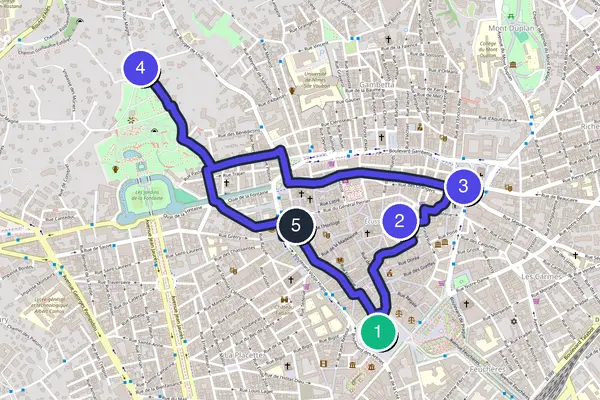 Nîmes Walking Tour Map