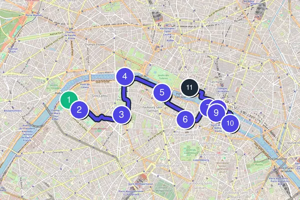 Paris Walking Tour Map