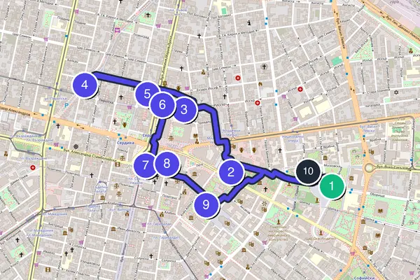 Sofia Walking Tour Map