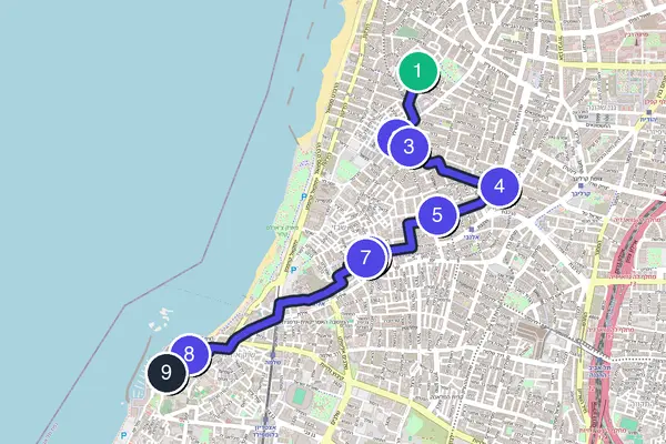 Tel Aviv Walking Tour Map
