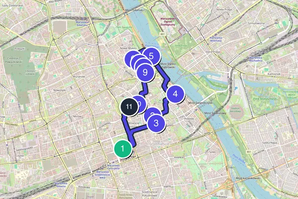 Warsaw Walking Tour Map