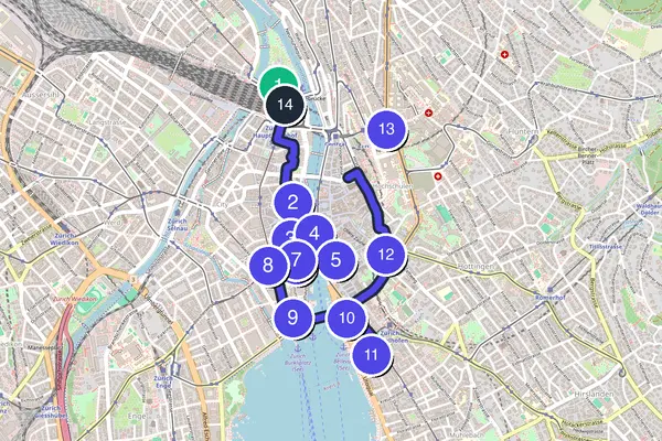 Zurich Walking Tour Map